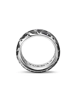 Meteorite Band Ring Sterling Silver, 8.5MM