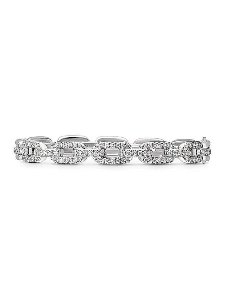 Stax Chain Link Bracelet in 18K White Gold
