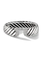 Sculpted Cable Cuff Bracelet In Sterling Silver