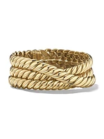 Sculpted Cable Triple Wrap Bracelet in 18K Yellow Gold, 8.5MM