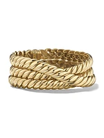 Sculpted Cable Triple Wrap Bracelet 18K Yellow Gold, 8.5MM