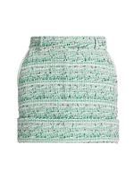 Sack Tweed Cuffed Miniskirt