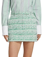 Sack Tweed Cuffed Miniskirt