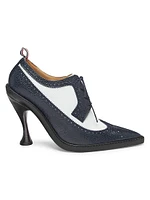 Longwing 105MM Patent Leather Brogue-Style Pumps