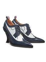 Longwing 105MM Patent Leather Brogue-Style Pumps