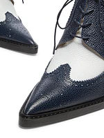 Longwing 105MM Patent Leather Brogue-Style Pumps