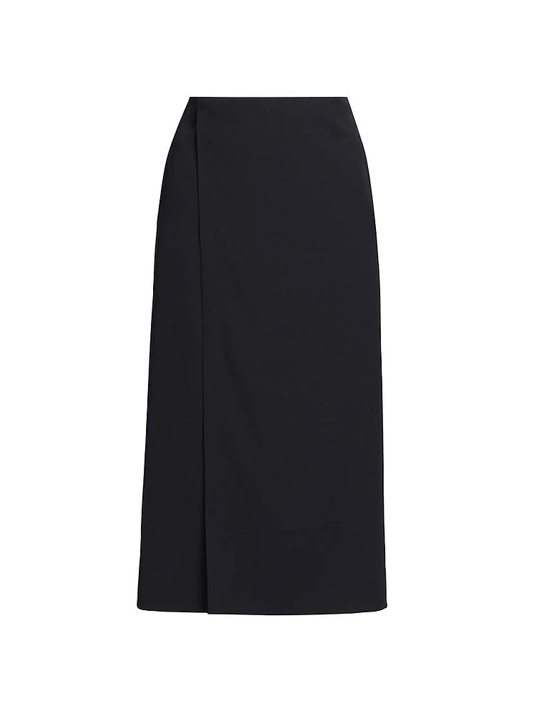 Kavi Wool Wrap Midi-Skirt