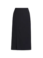 Kavi Wool Wrap Midi-Skirt