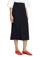 Kavi Wool Wrap Midi-Skirt