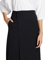 Kavi Wool Wrap Midi-Skirt