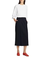 Kavi Wool Wrap Midi-Skirt