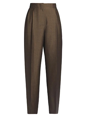 Lonan Mohair-Wool Tapered Trousers