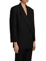 Timoty Peak Lapel Double-Breasted Wool Jacket