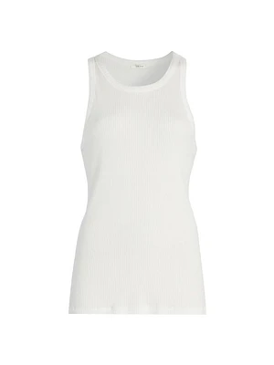 Misty Cotton Rib-Knit Tank