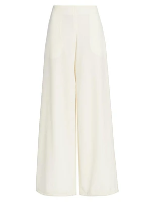 Foulard Wool, Silk & Linen Wide-Leg Pants