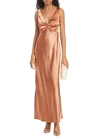 Rendezvous Satin V-Neck Maxi Dress