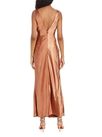 Rendezvous Satin V-Neck Maxi Dress