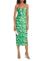 Larkspur Tie-Dye Strapless Midi-Dress