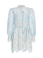 Jetsetter Lace Long-Sleeve Minidress