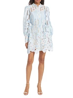 Jetsetter Lace Long-Sleeve Minidress