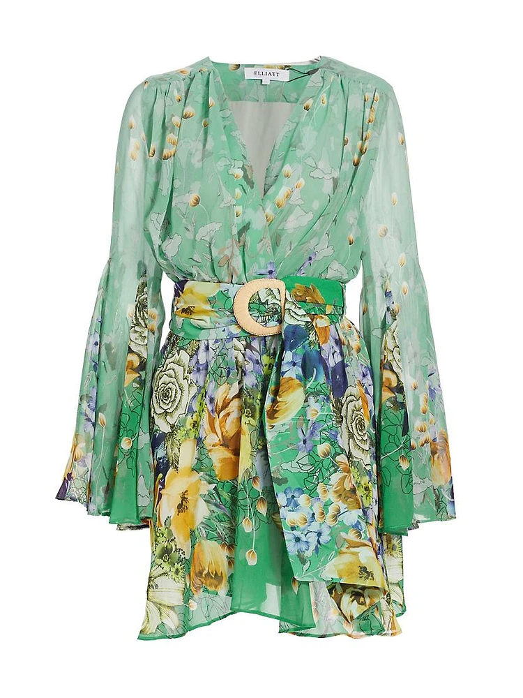 Migration Floral Wrap Minidress