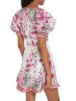 Equator Floral Puff-Sleeve Minidress