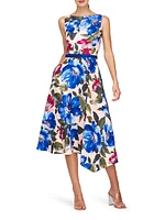 Goldie Beaded Floral Stretch Crepe Midi-Dress