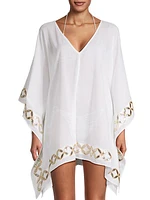 Mirror-Embroidered Short Caftan