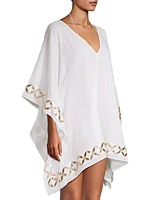 Mirror-Embroidered Short Caftan