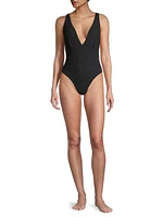 Deep Dive Smocked One-Piece Swimsuit