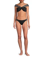 Beaded Ruched Bikini Bottom