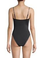 Embellished Underwire One-Piece Swimsuit