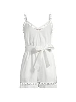 Beaded Cotton Voile Romper