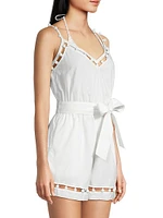 Beaded Cotton Voile Romper