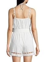 Beaded Cotton Voile Romper