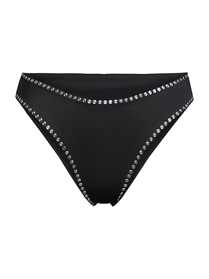 Studded Mid-Rise Bikini Bottom