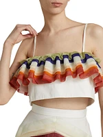 Ruffle-Embellished Cotton Top