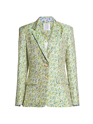 Floral Jacquard Tailored Blazer