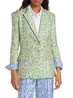 Floral Jacquard Tailored Blazer