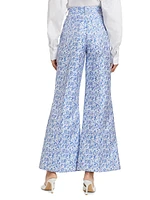 Floral Jacquard Flared Pants