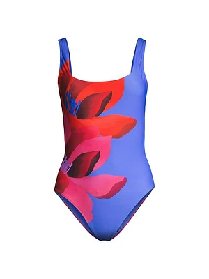 Watercolor Floral One-Piece Swimsuit