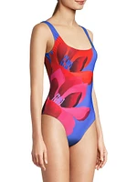 Watercolor Floral One-Piece Swimsuit