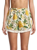 Biriba Papaya Fringe Shorts