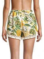 Biriba Papaya Fringe Shorts