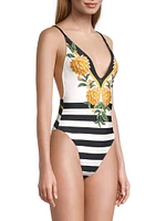 Biriba Banana Bunch Stripe One-Piece Swimsuit