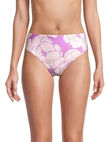 Paula Floral Mid-Rise Bikini Bottoms