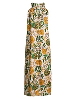 Biriba Banana Print Cover-Up Maxi Dress