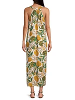 Biriba Banana Print Cover-Up Maxi Dress