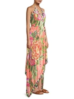 Flower Scarves Wrap Maxi Dress