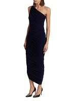 Diana Shirred One-Shoulder Gown